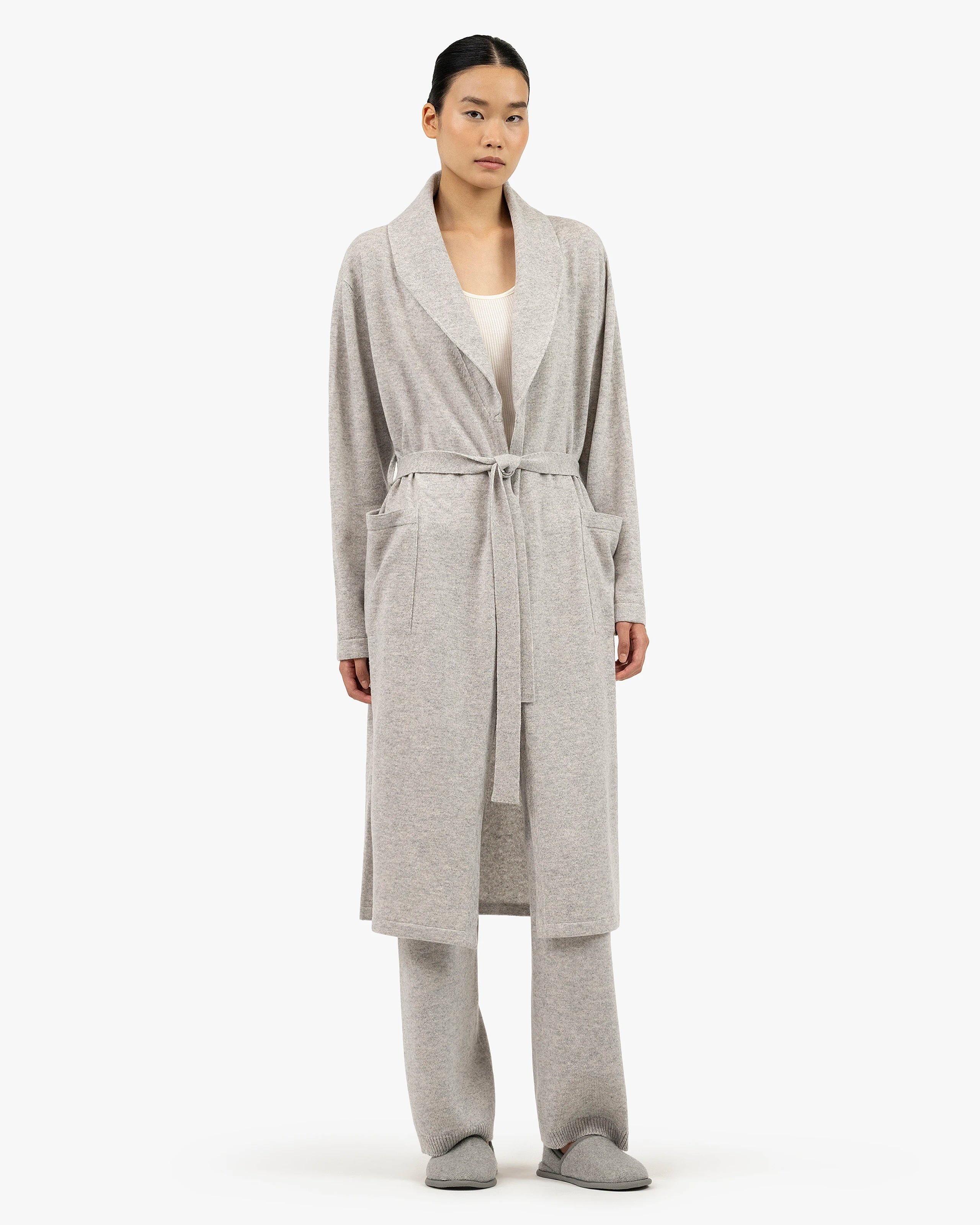 Lorien Robe - Light Grey Cashmere