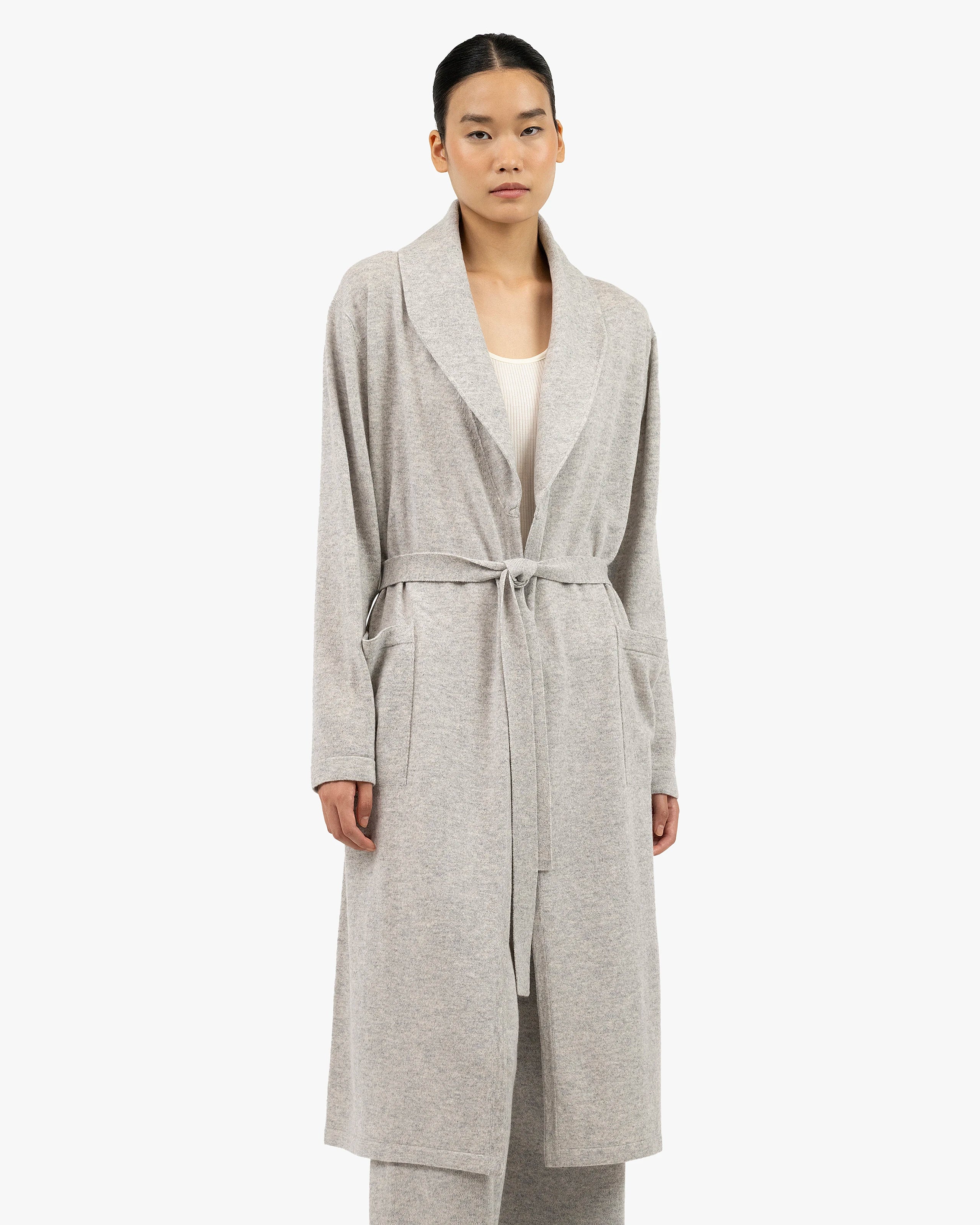 Lorien Robe - Light Grey Cashmere