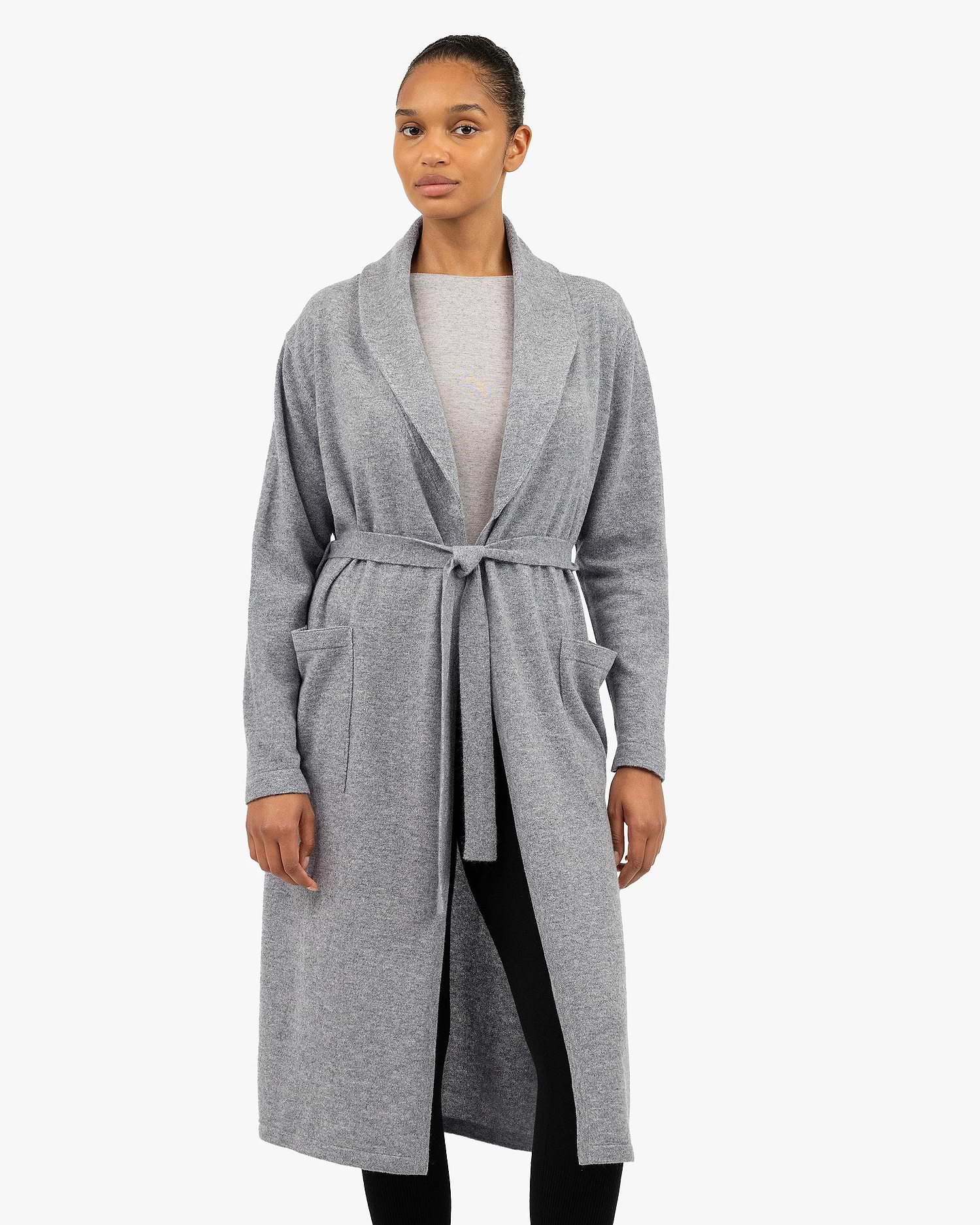 Lorien Lounge Robe - Medium Grey - Cashmere - Made in Italy Lorien Lounge Robe - Medium Grey - Cashmere - Made in Italy