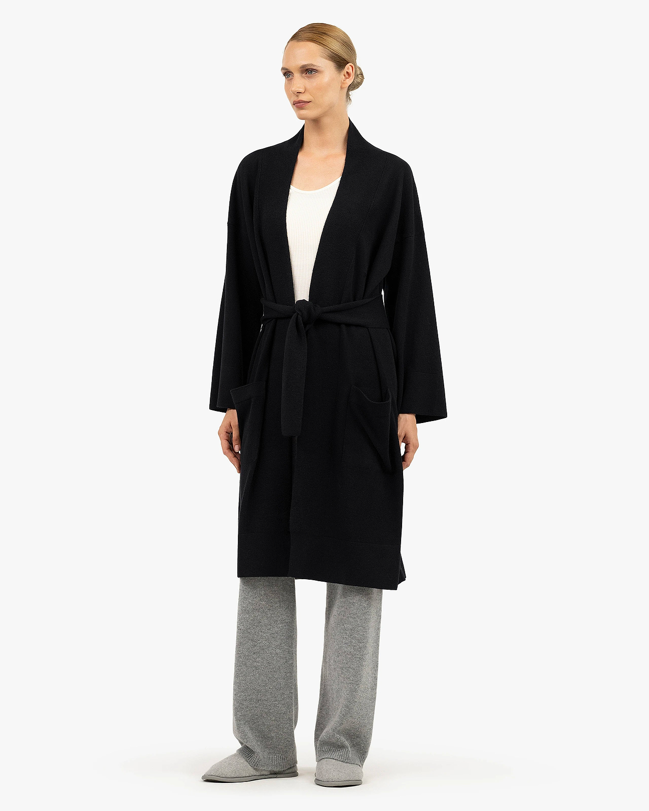 ladies cashmere dressing gown Cashmere & Merino Luxe Dressing Gown