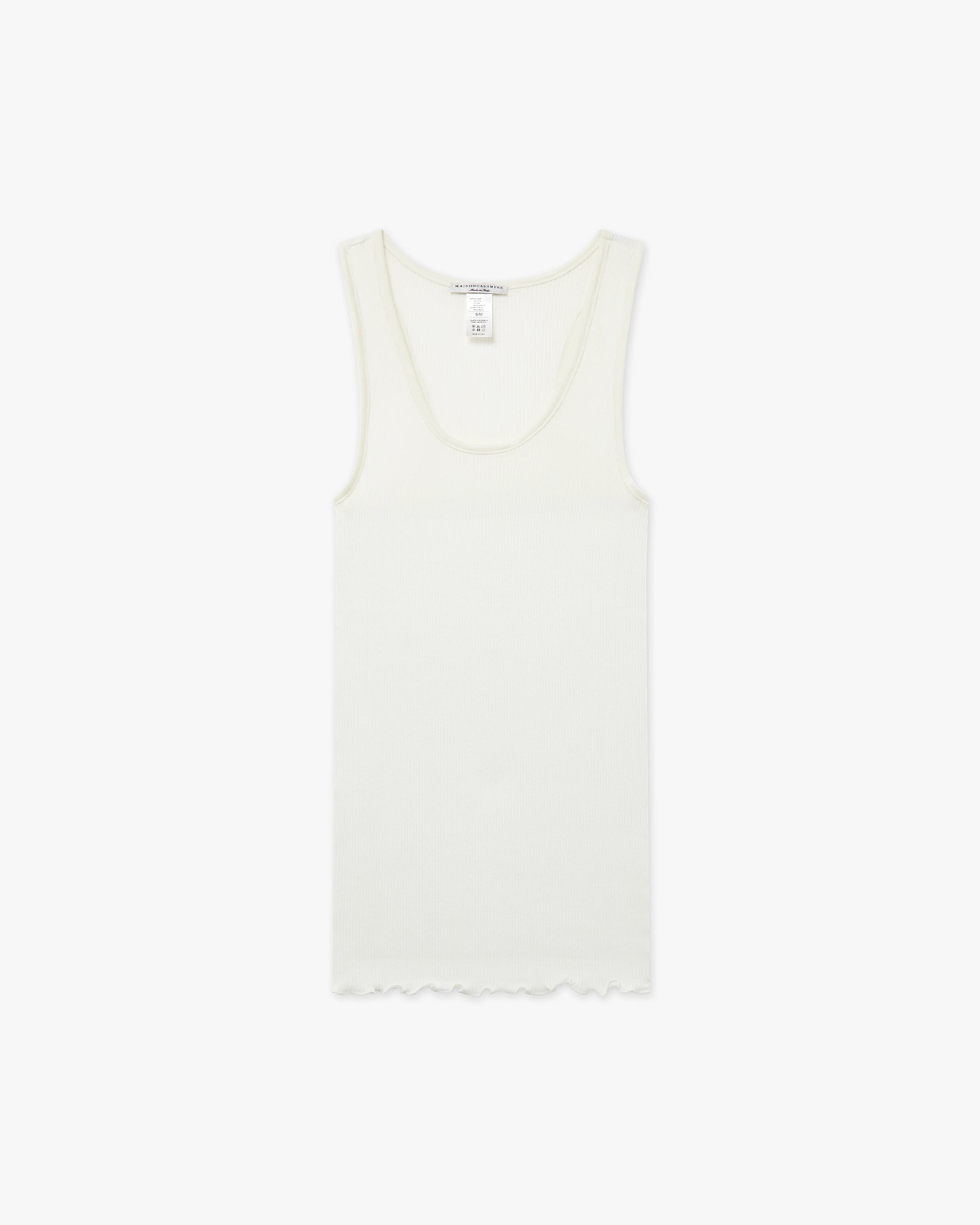 Scoop Neck Pleated Top - White Cotone / Seta