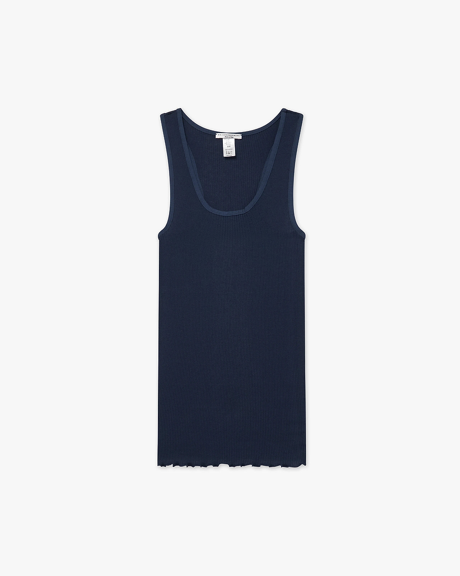 Scoop Neck Pleated Top - Blue Cotone / Seta