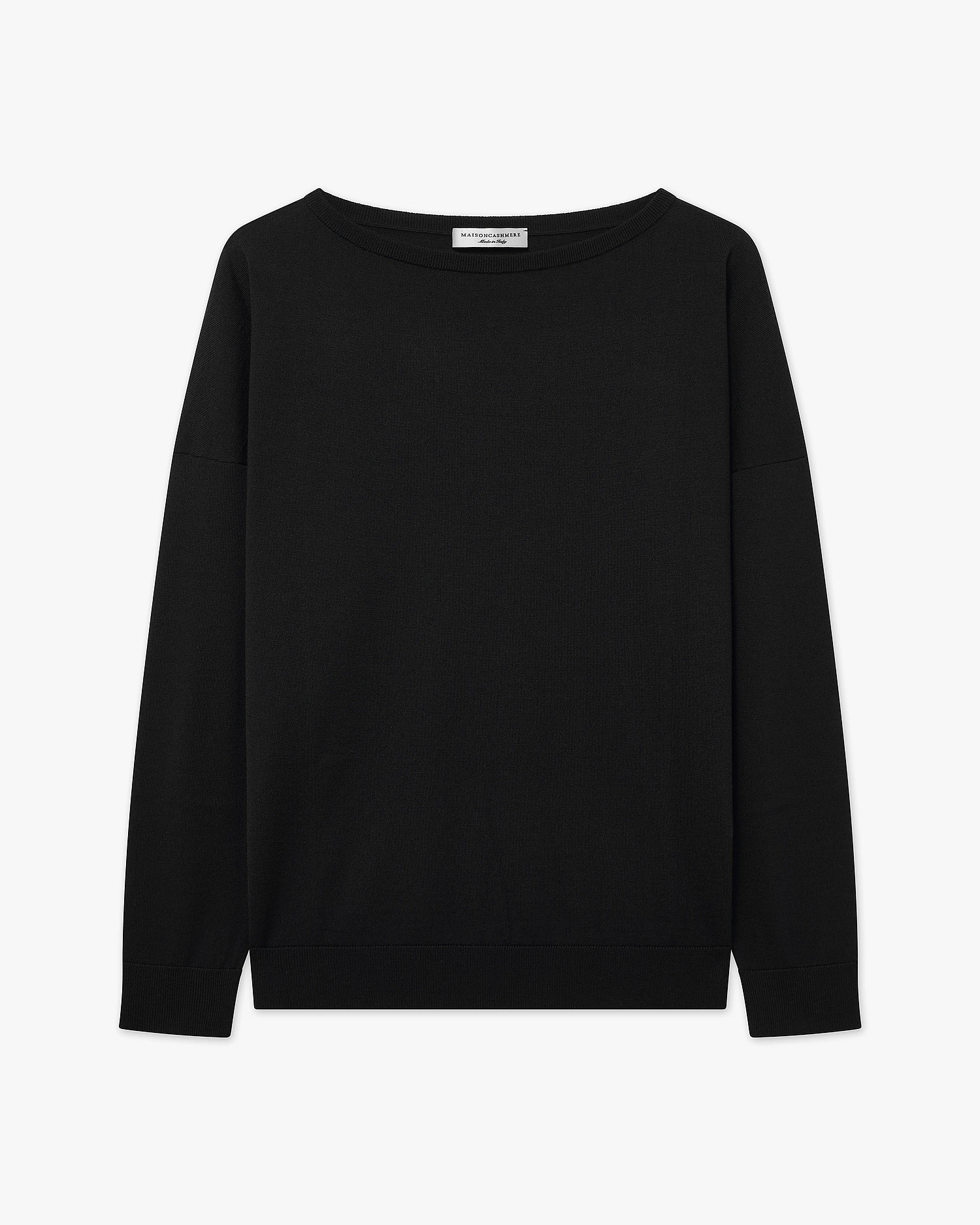 Seraphine Boat Neck Sweater - Black Merino Superfine