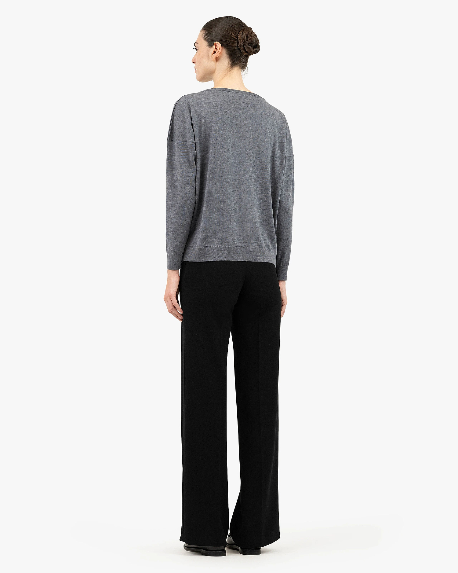 Seraphine Boat Neck Sweater - Grey Merino Superfine