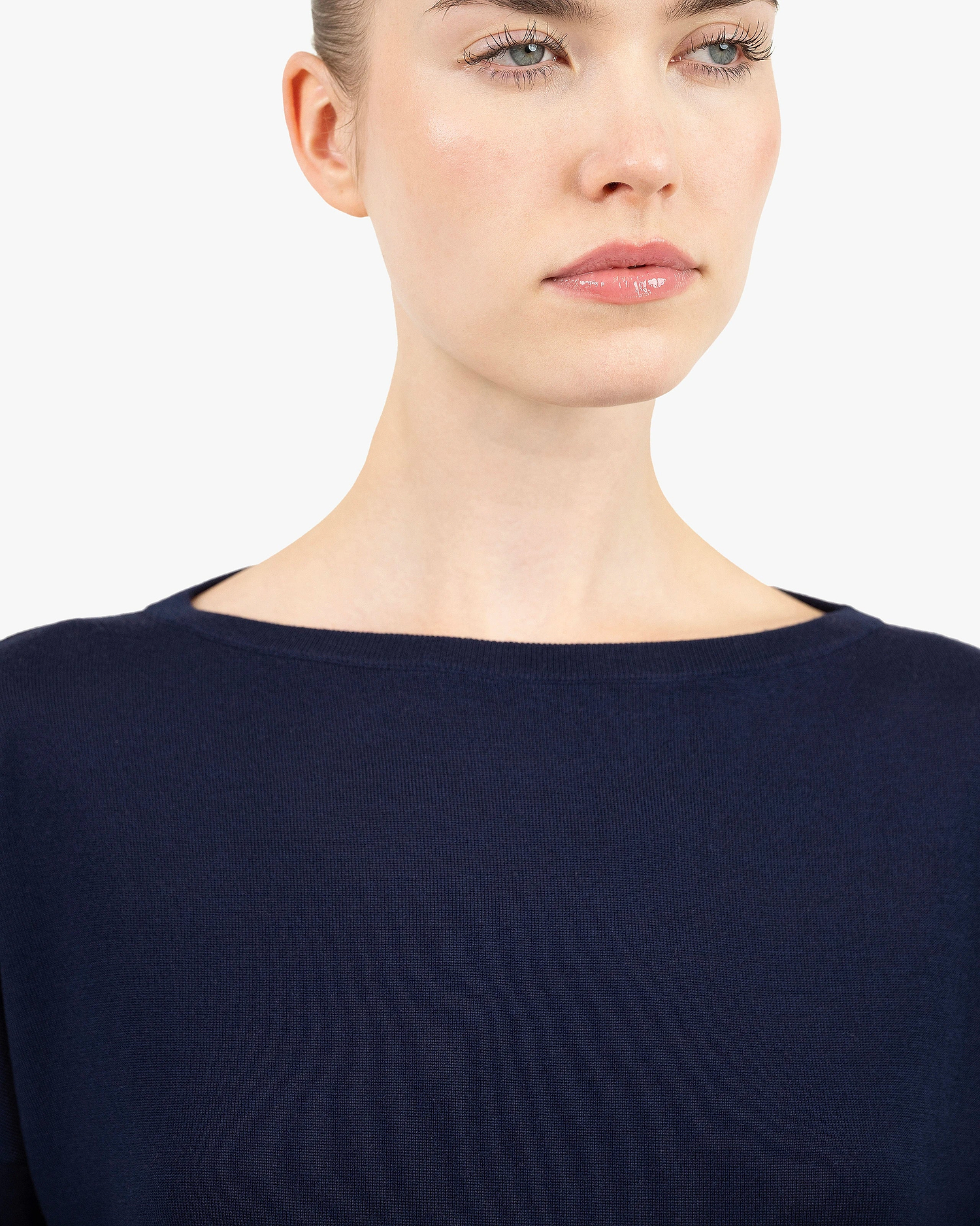 Seraphine Boat Neck Sweater - Blue Merino Superfine
