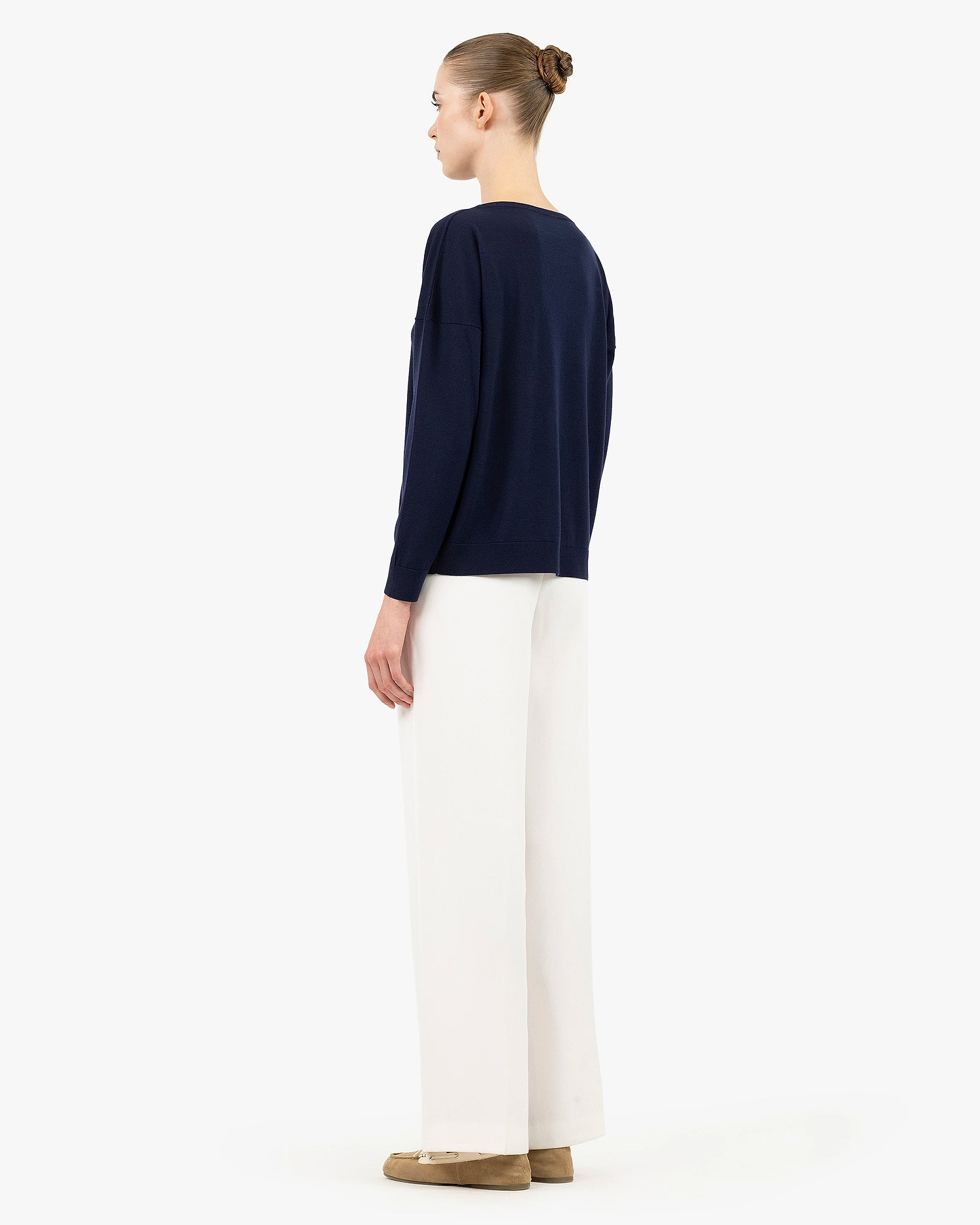 Seraphine Boat Neck Sweater - Blue Merino Superfine