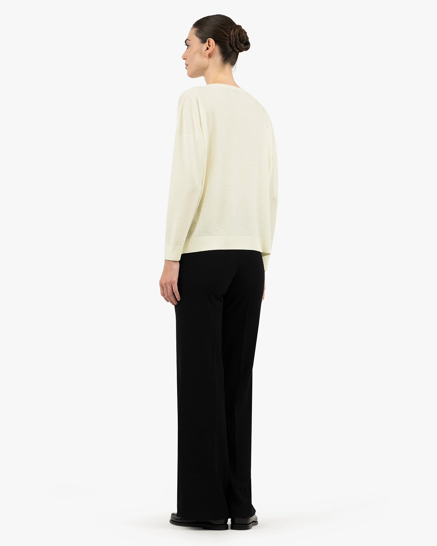Seraphine Boat Neck Sweater - White Merino Superfine