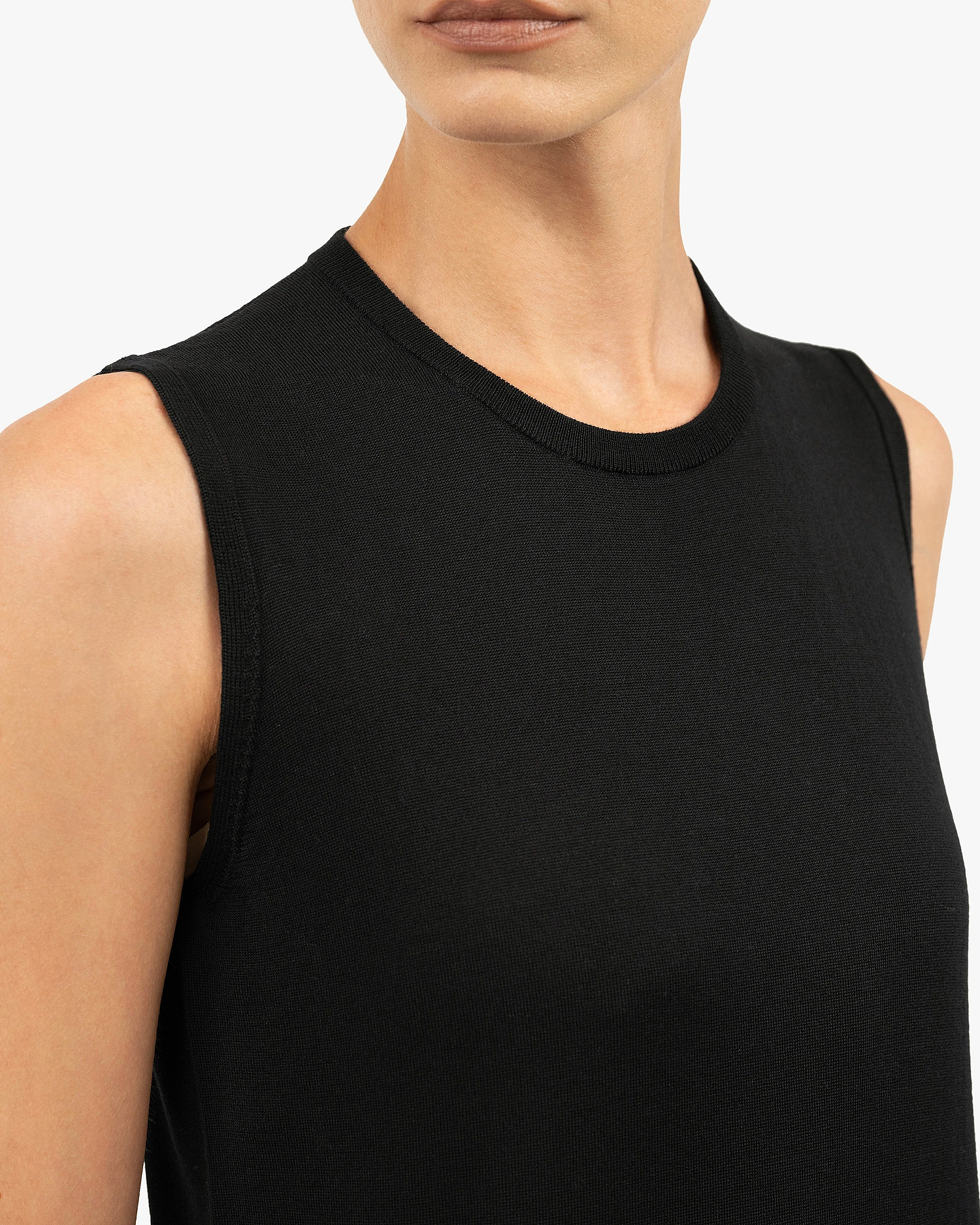 Seraphine Tank Top - Black Merino Superfine