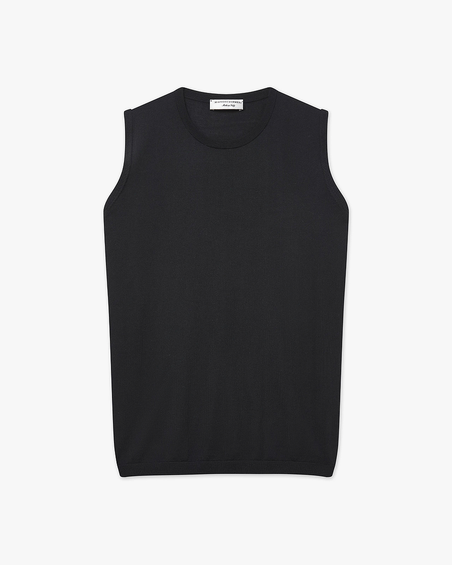 Seraphine Tank Top - Black Merino Superfine