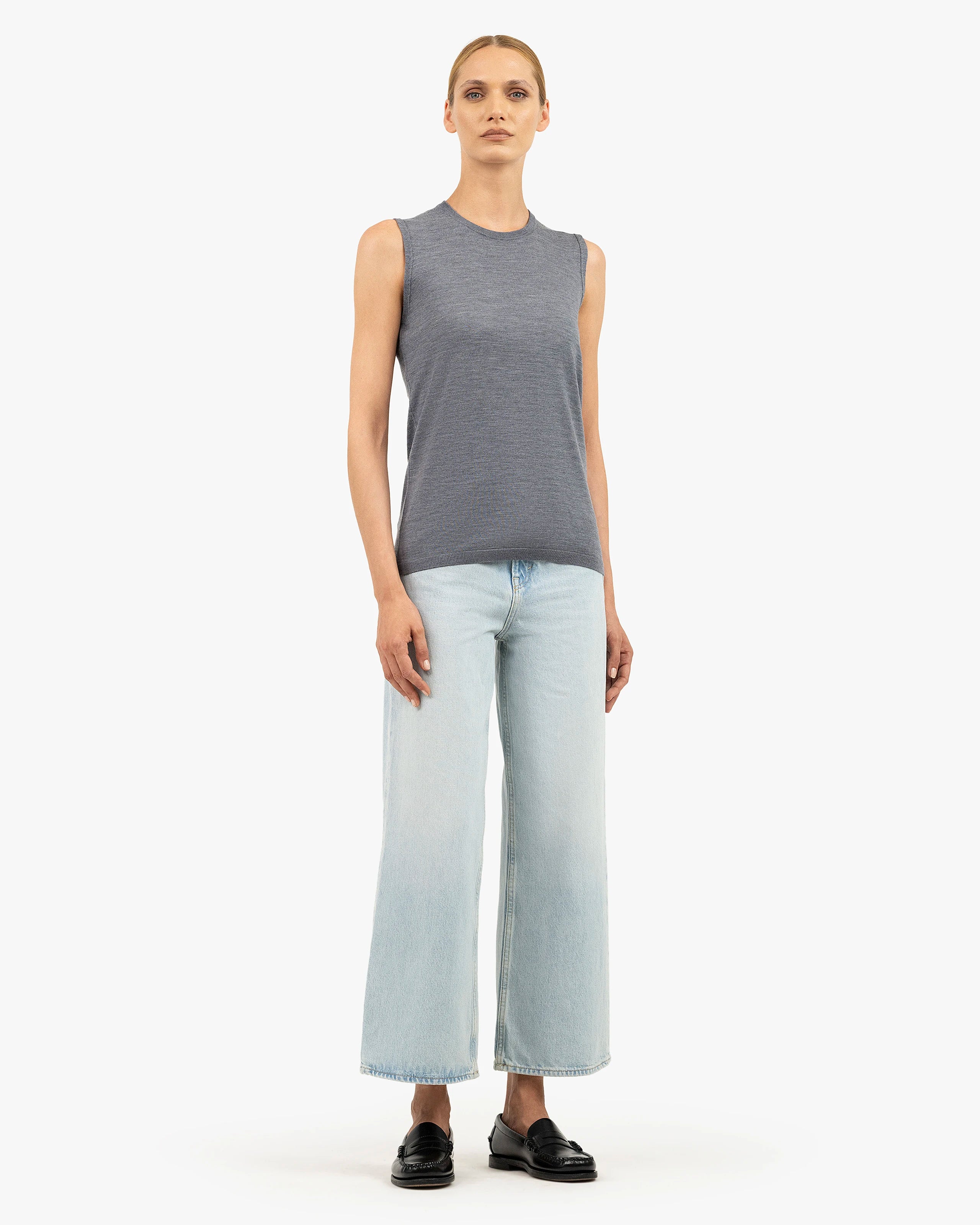 Seraphine Tank Top - Grey Merino Superfine