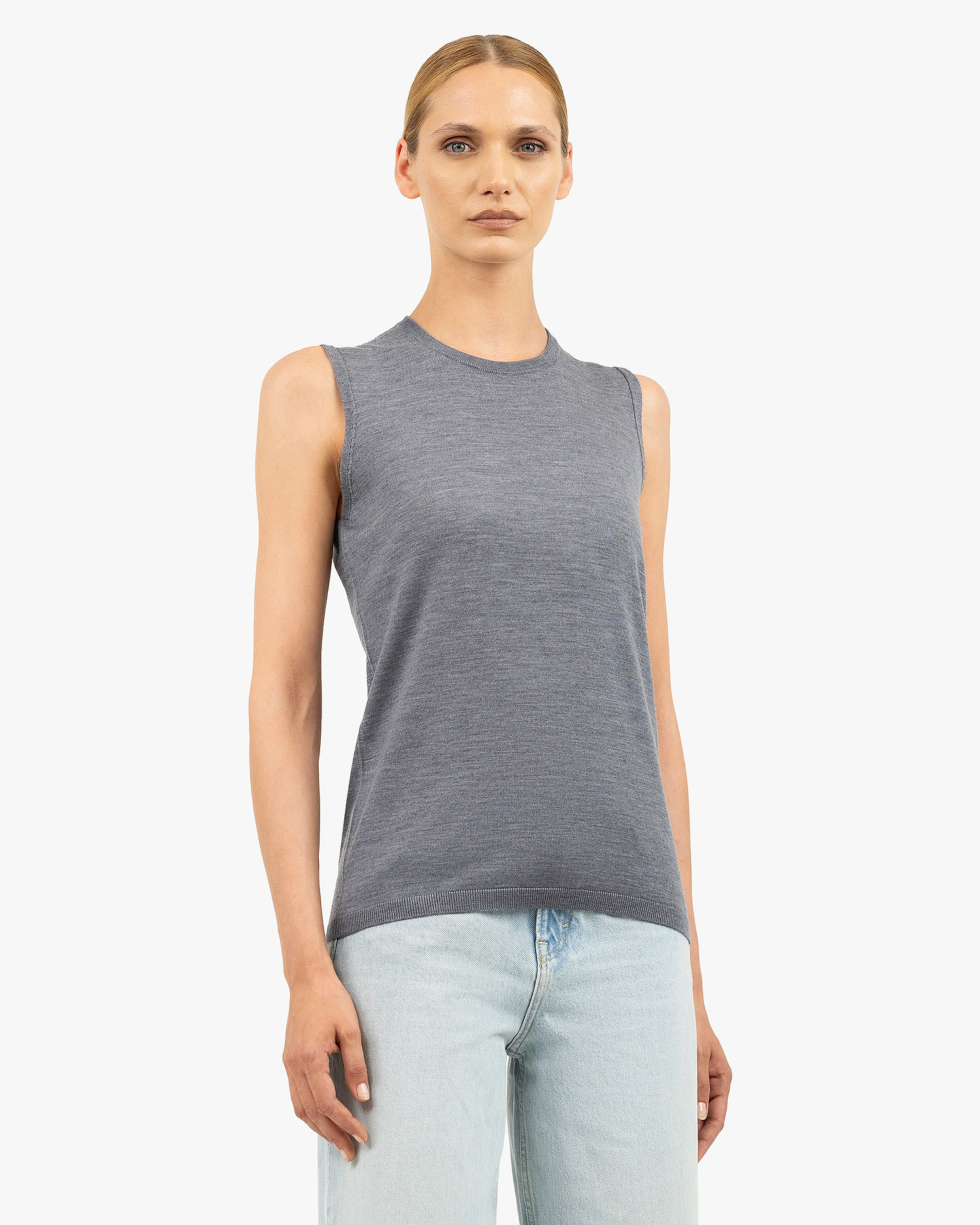 Seraphine Tank Top - Grey Merino Superfine