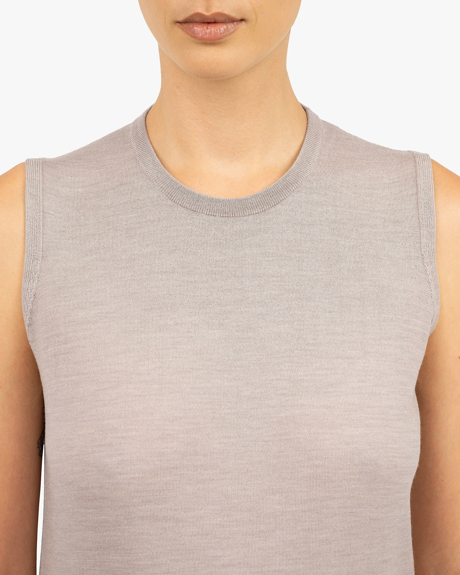 Seraphine Tank Top - Beige Merino Superfine