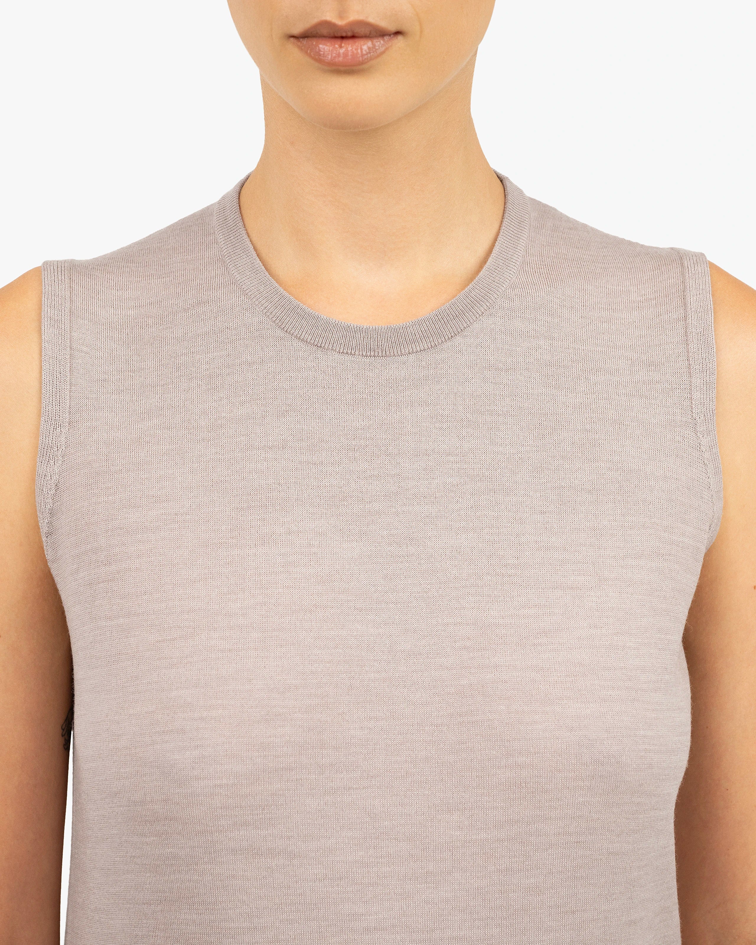 Seraphine Tank Top - Beige Merino Superfine