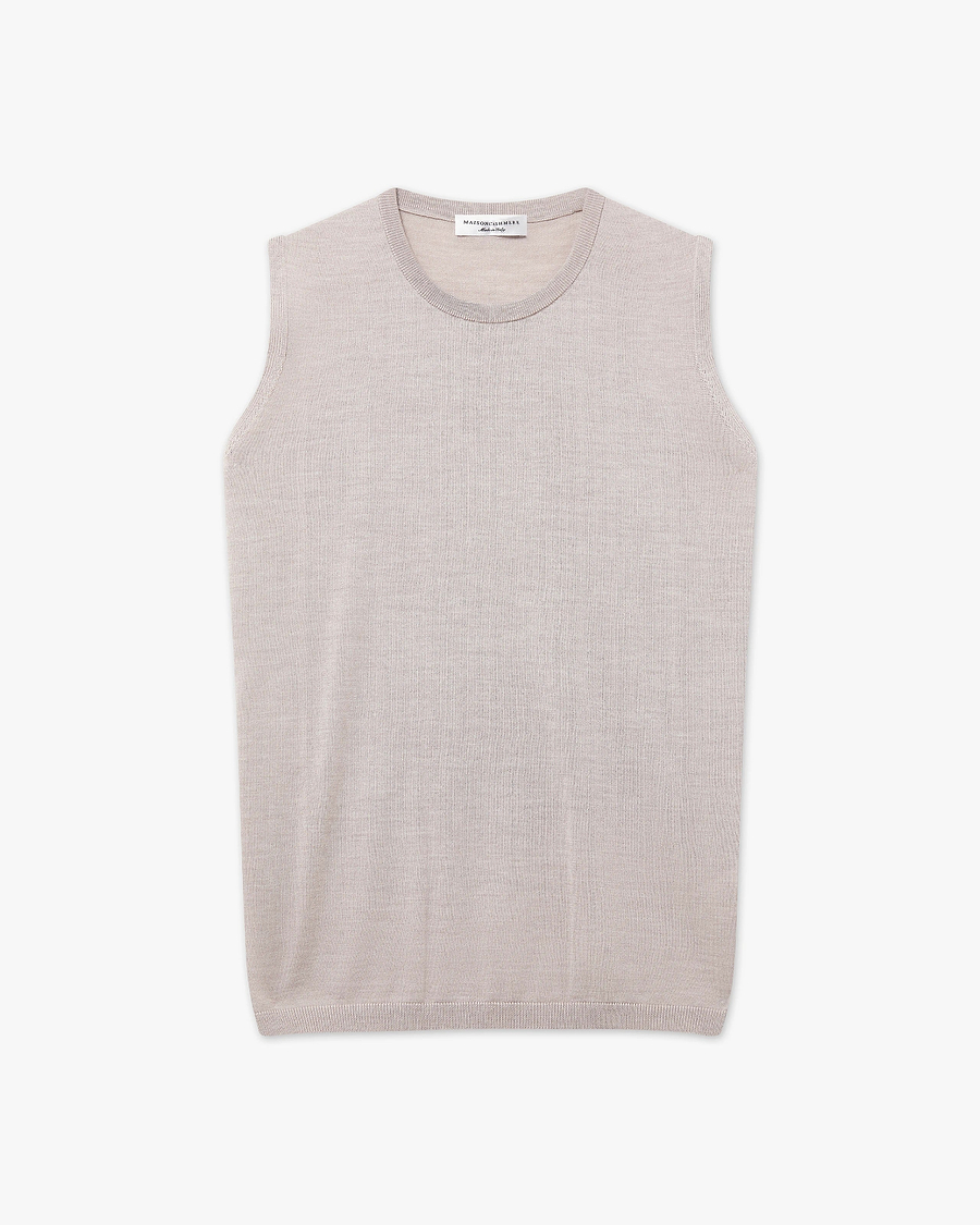 Seraphine Tank Top - Beige Merino Superfine
