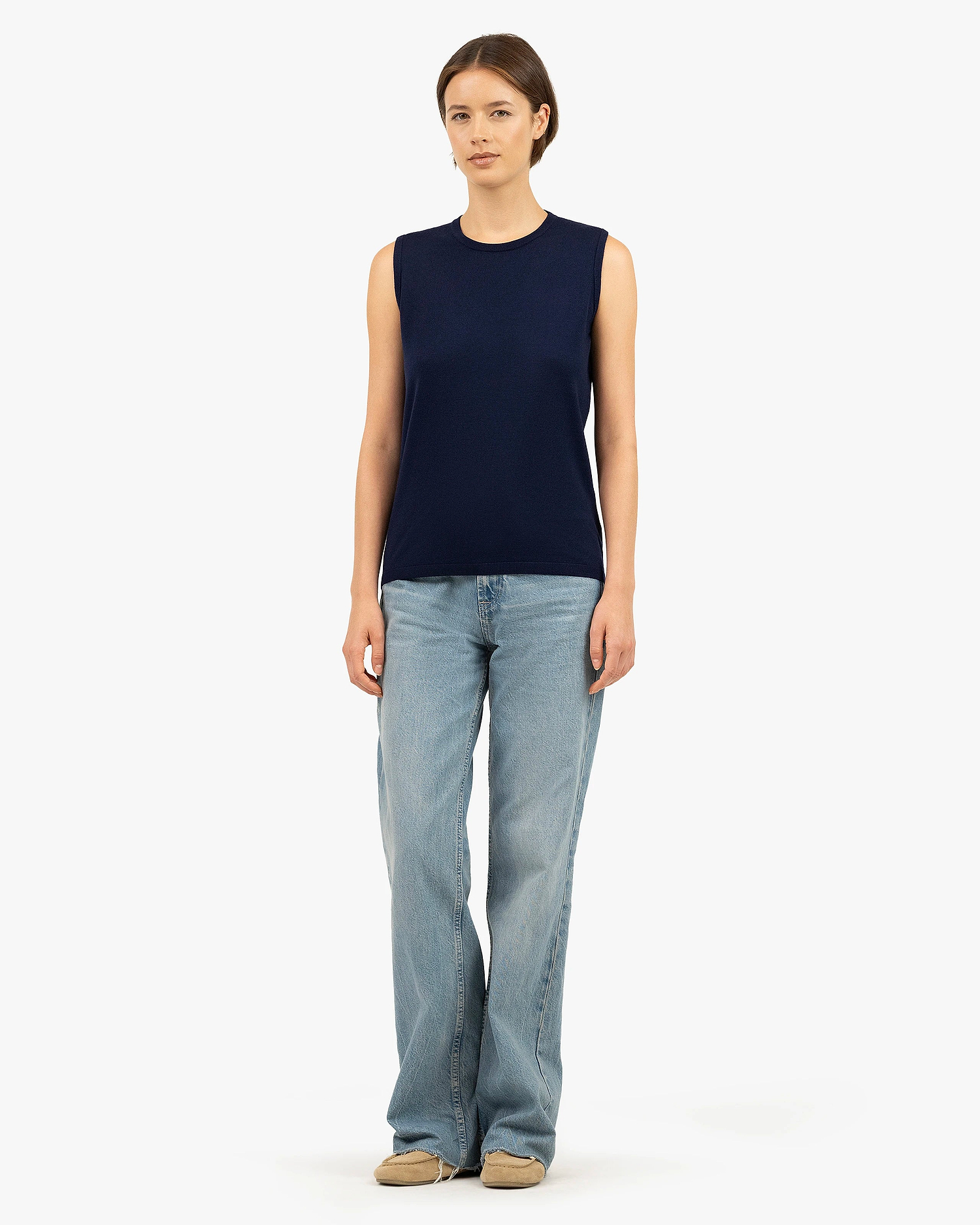 Seraphine Tank Top - Blue Merino Superfine