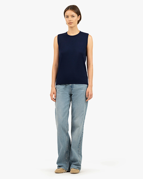 Seraphine Tank Top - Blue Merino Superfine