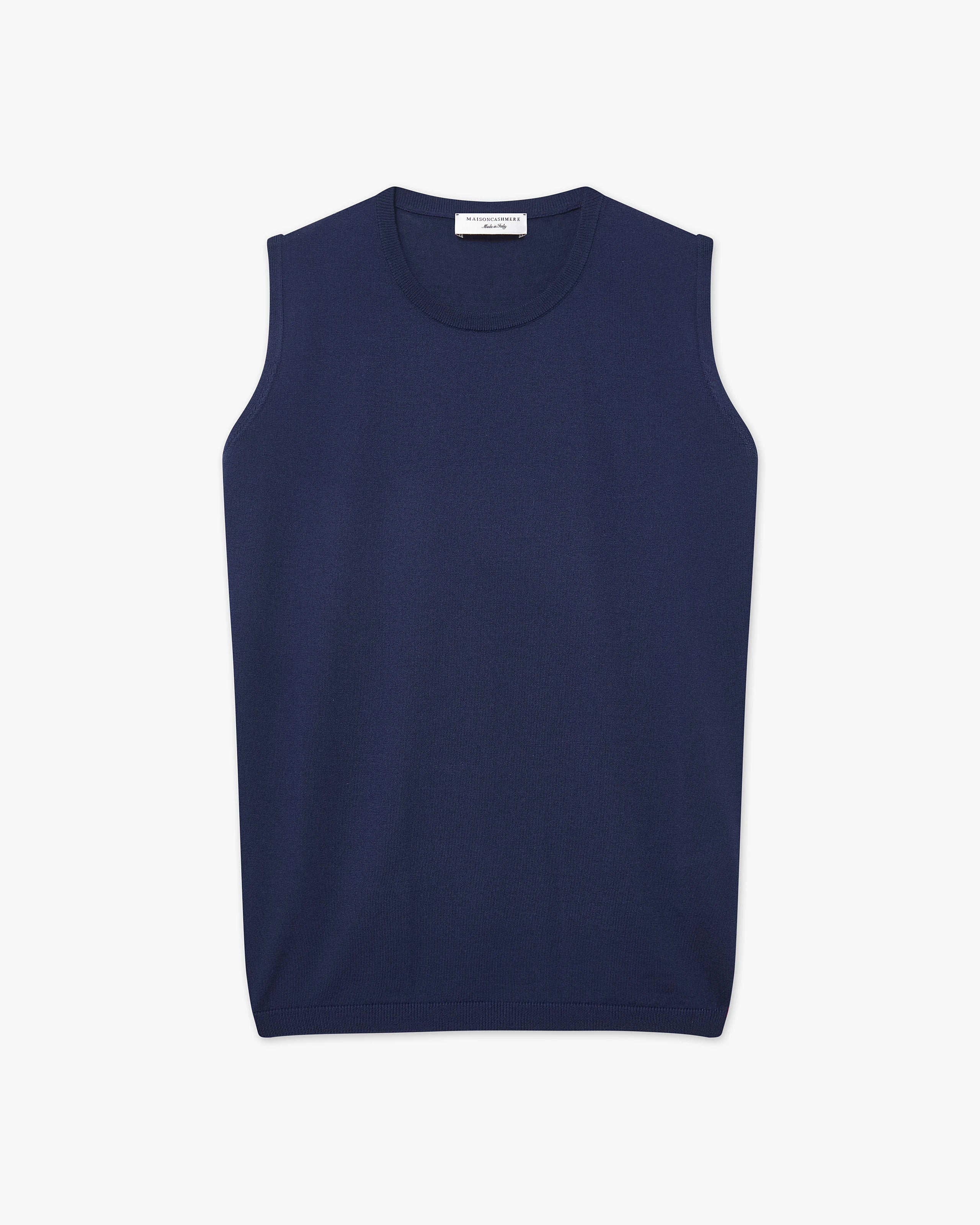 Seraphine Tank Top - Blue Merino Superfine