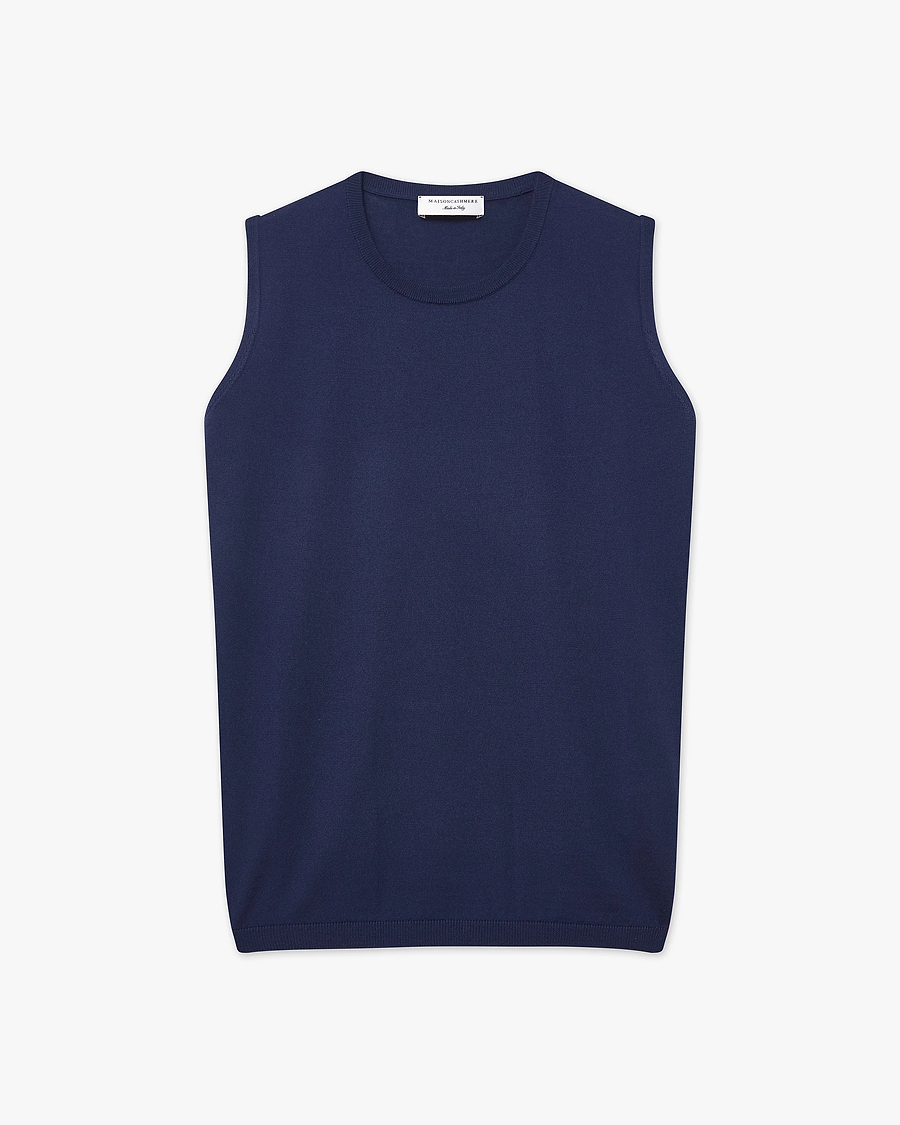 Seraphine Tank Top - Blue Merino Superfine