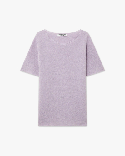 Soffio Boat Neck Tee - Lilac Cashmere