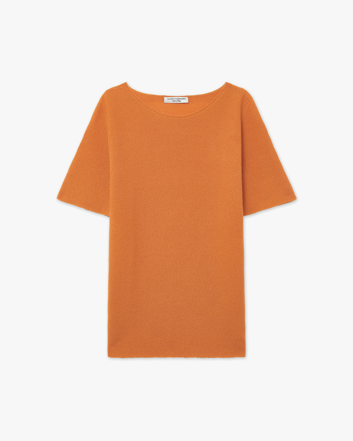 Soffio Boat Neck Tee - Orange Cashmere