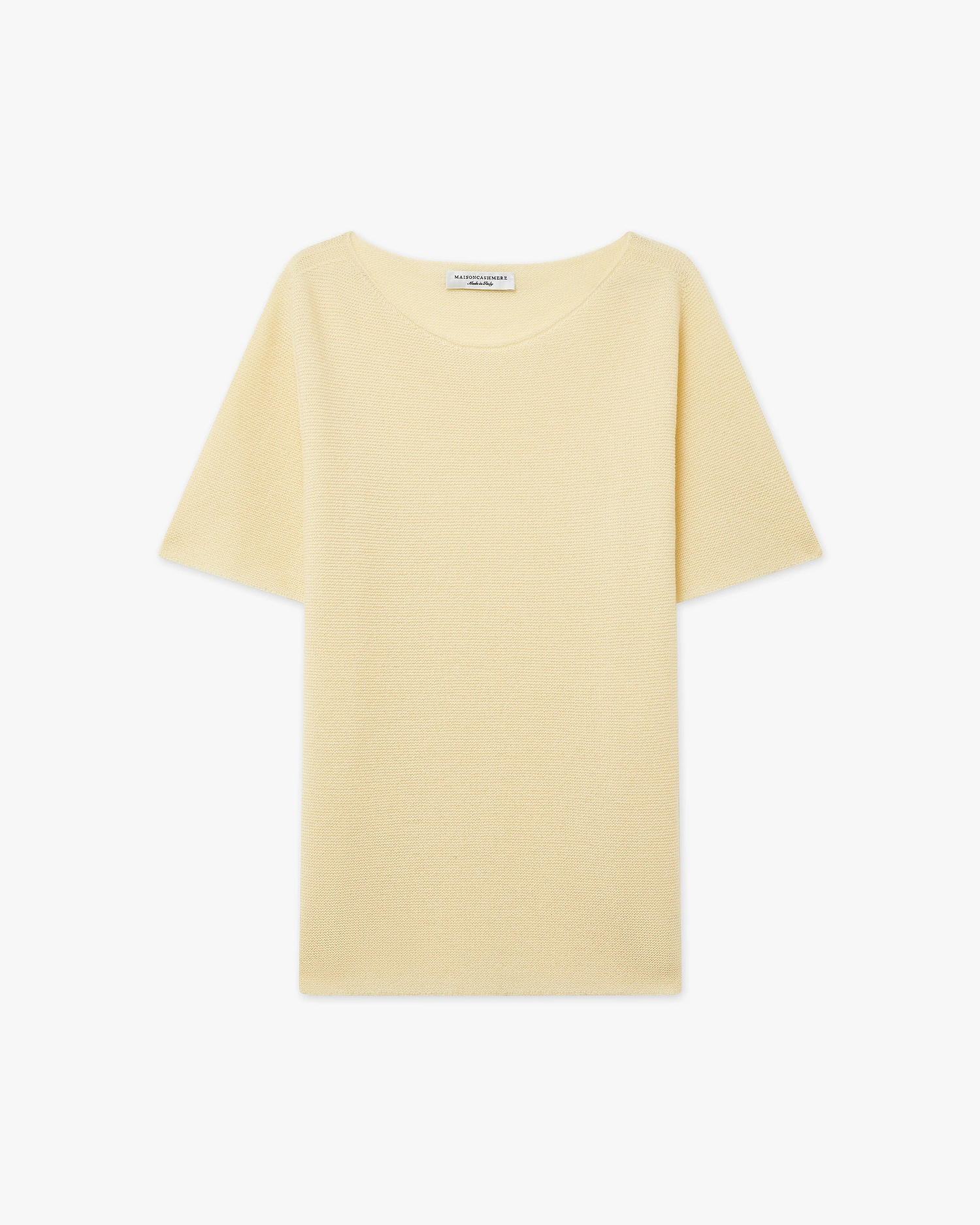 Soffio Boat Neck Tee - Yellow Cashmere