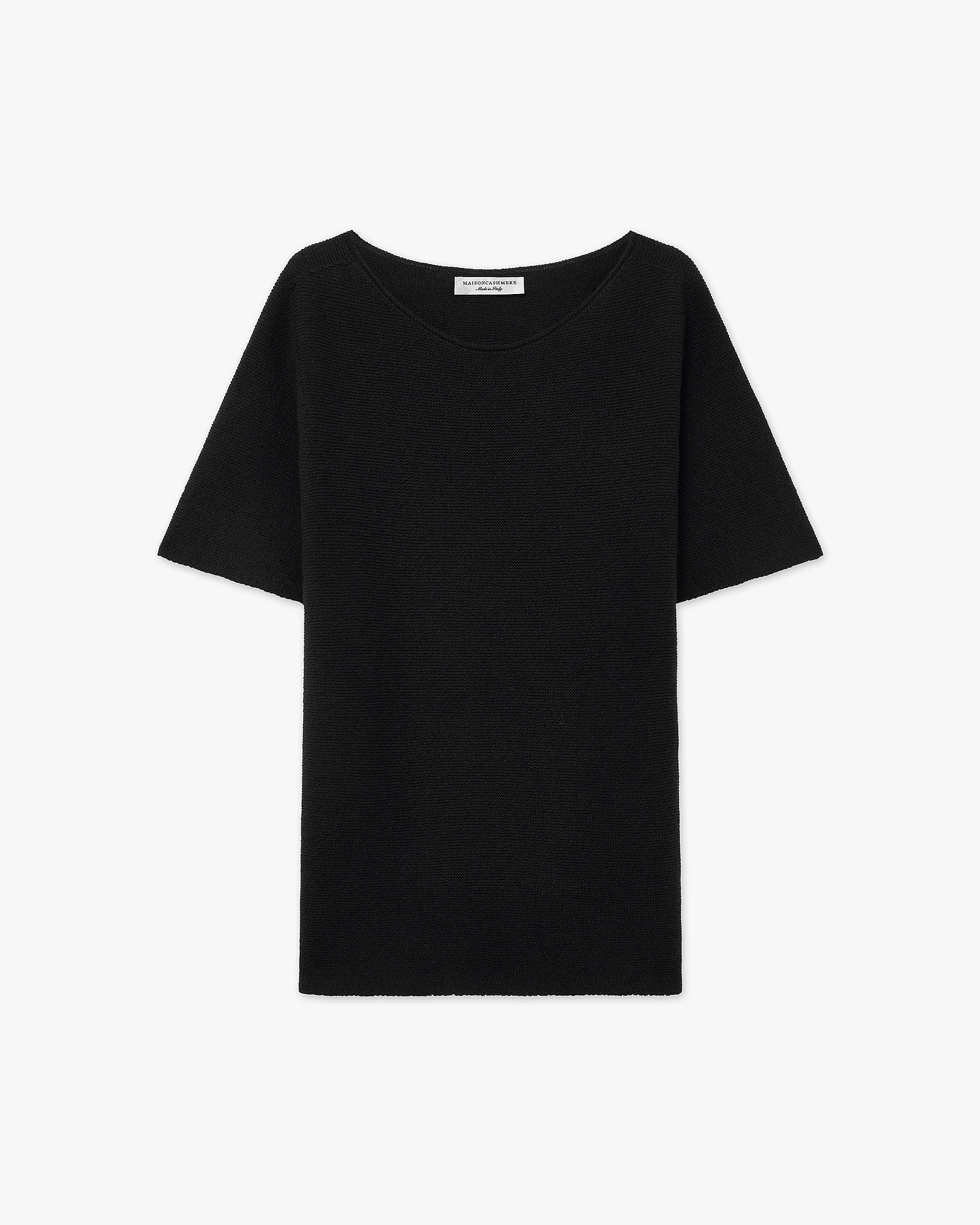 Soffio Boat Neck Tee - Black Cashmere
