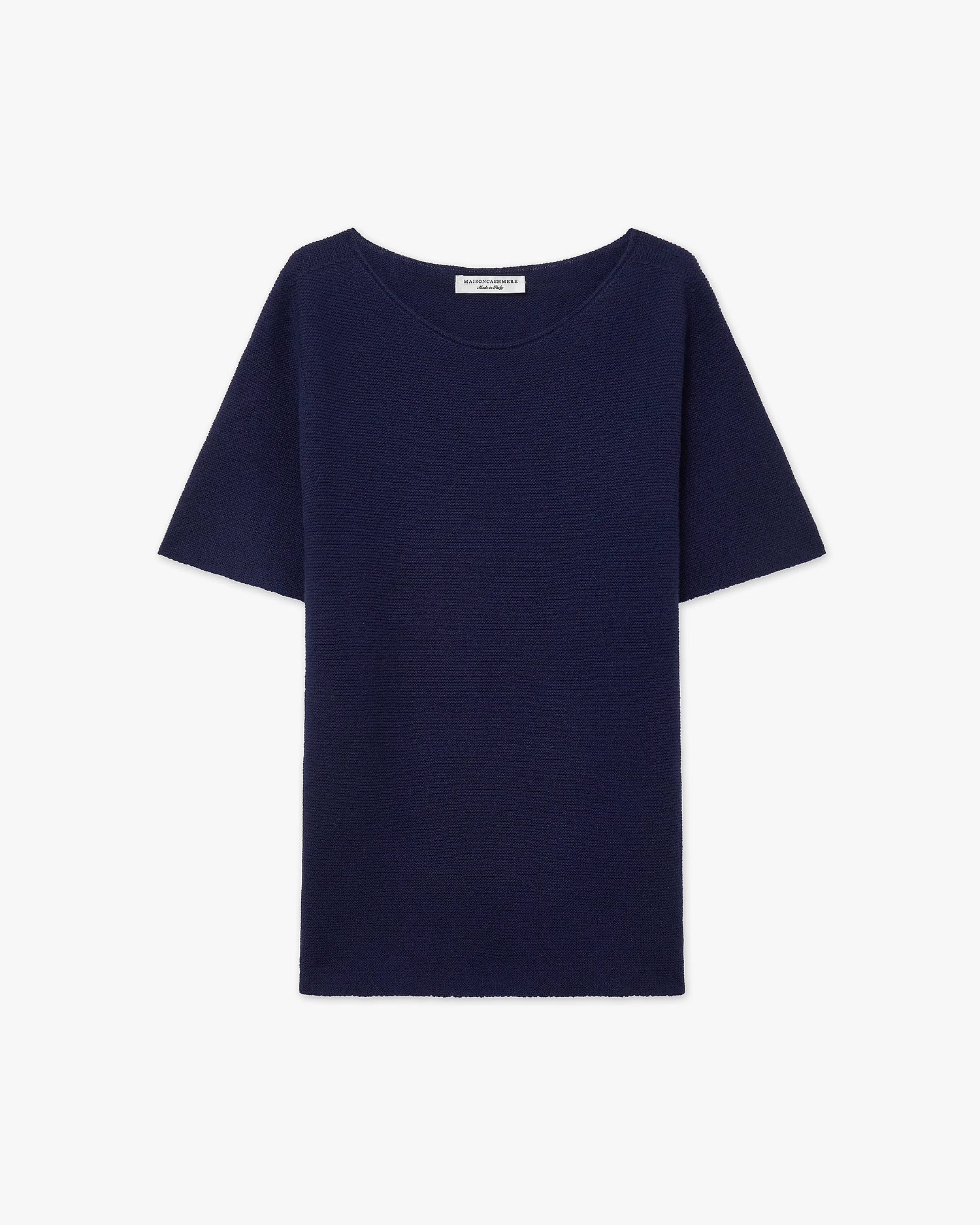 Soffio Boat Neck Tee - Blue Cashmere