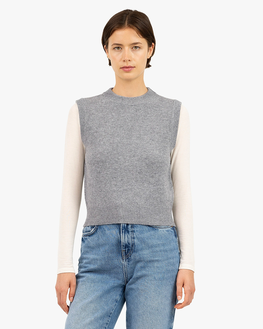 Sorapis Cropped Vest - Medium Grey Cashmere