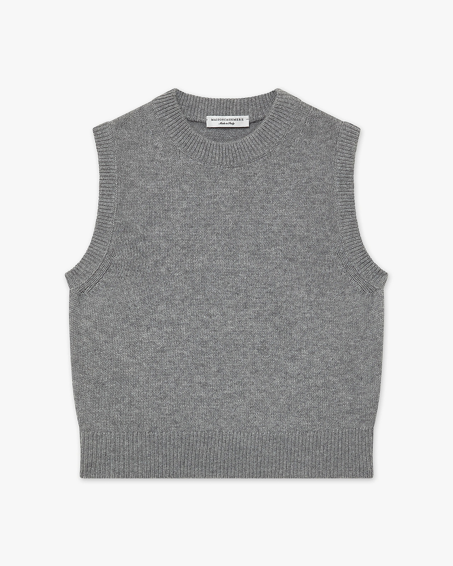 Sorapis Cropped Vest - Medium Grey Cashmere