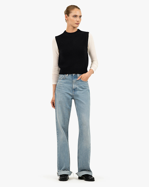 Sorapis Cropped Vest - Black Cashmere