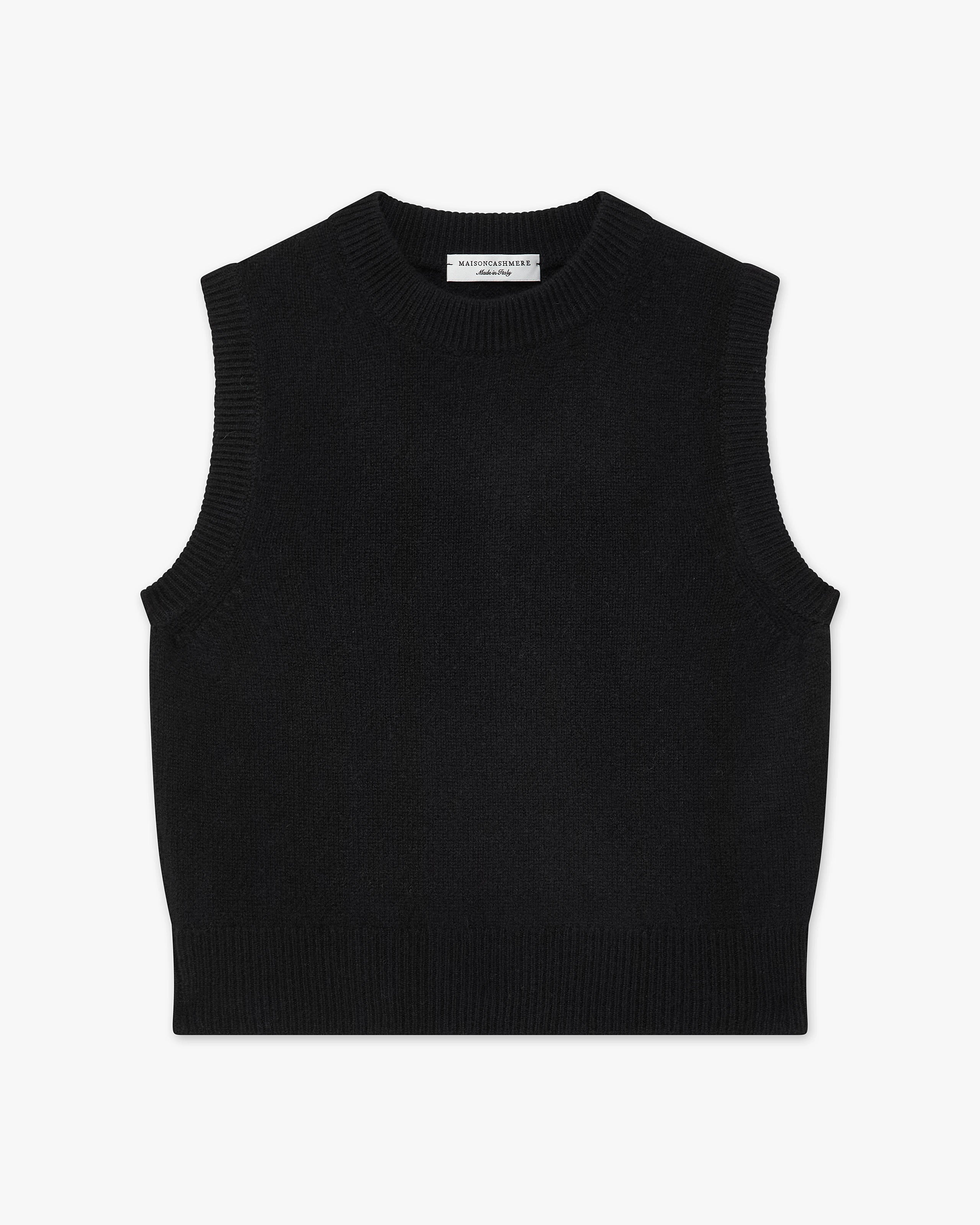 Sorapis Cropped Vest - Black Cashmere