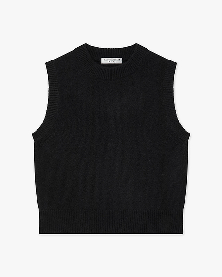 Sorapis Cropped Vest - Black Cashmere