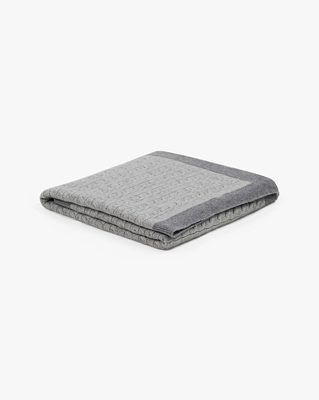 Sunday Cable Knit Throw - Light Grey Cashmere