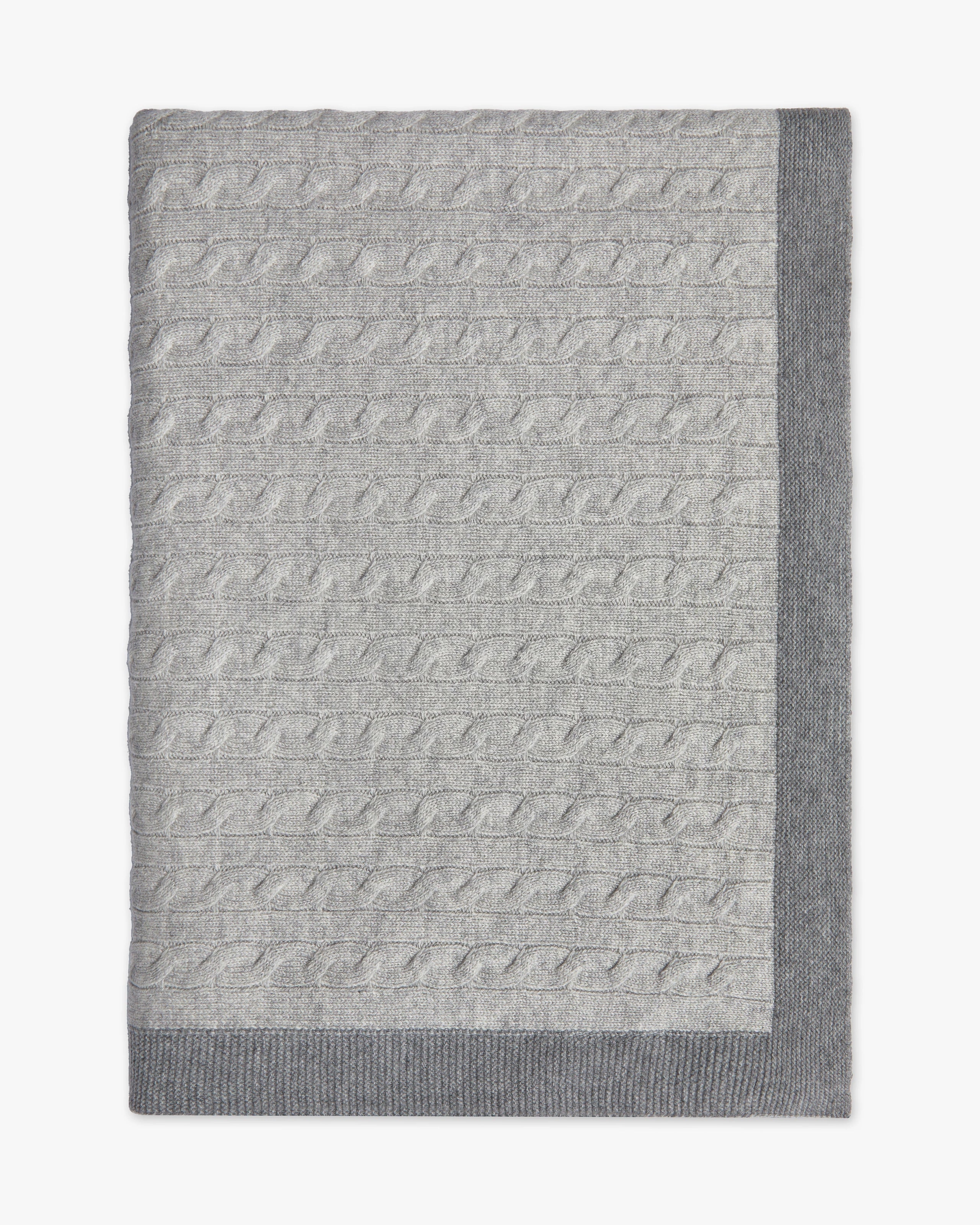 Sunday Cable Knit Throw - Light Grey Cashmere