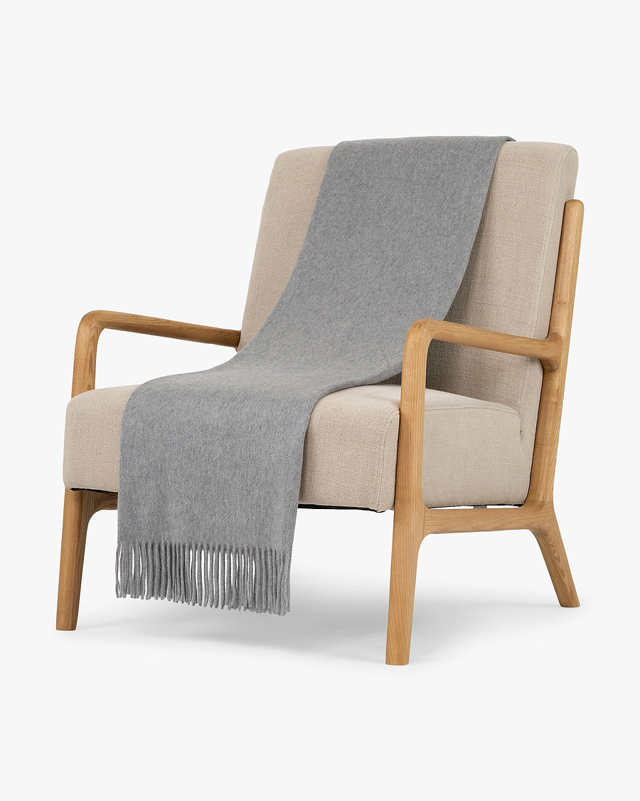 Sydney Throw Blanket - Grey Cashmere