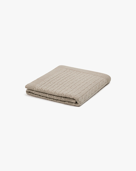Tressé Cable Throw - Beige Cashmere