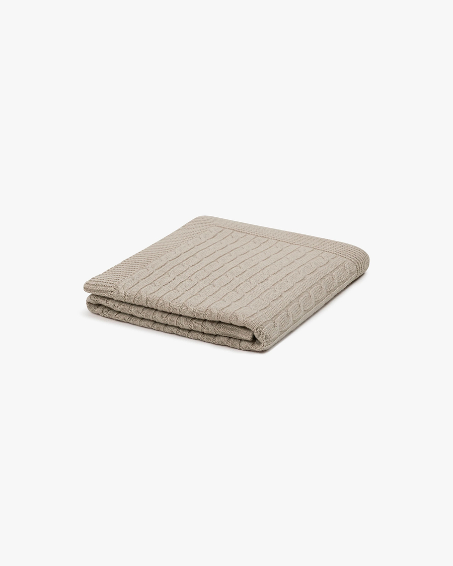 Tressé Cable Throw - Beige Cashmere