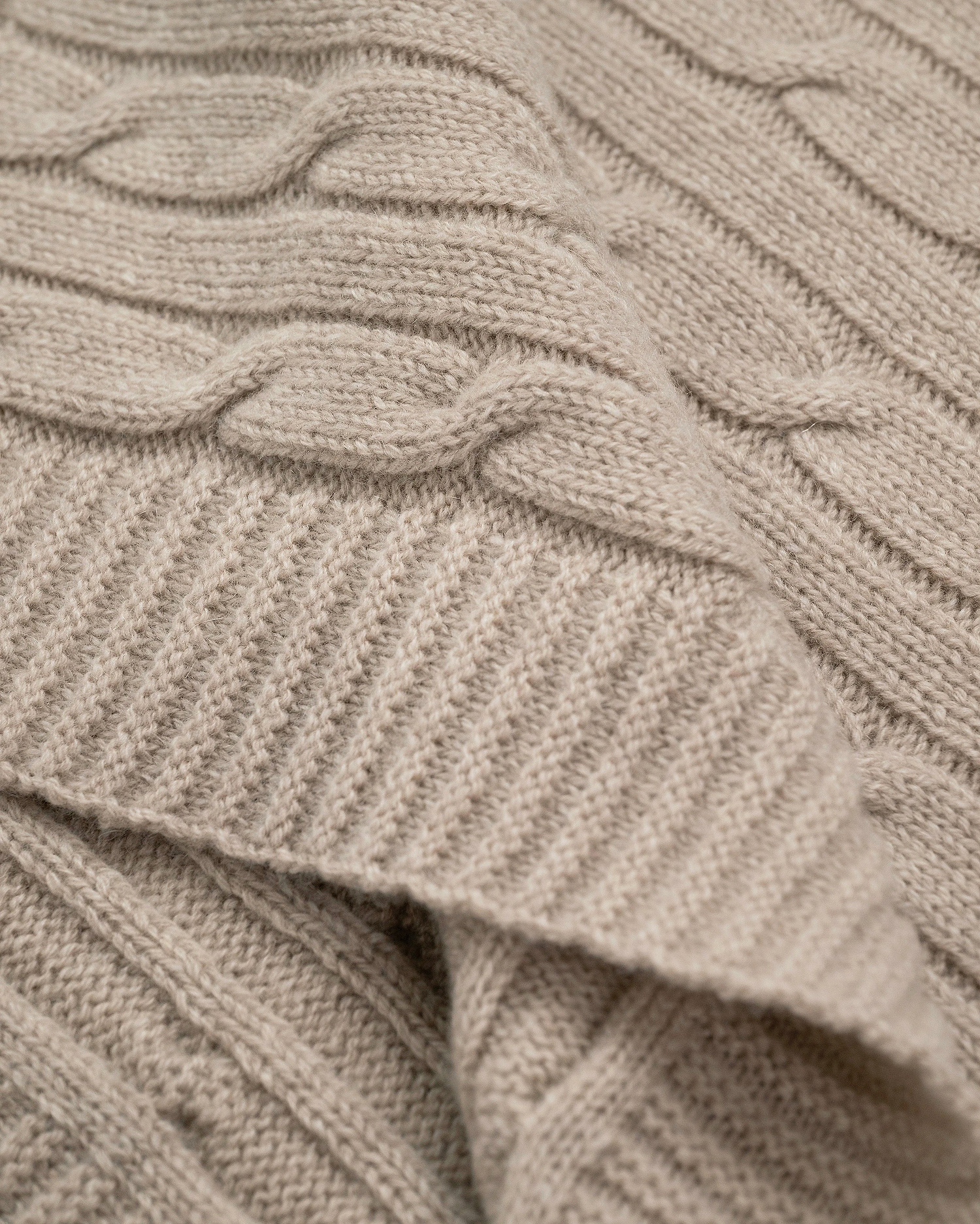Tressé Cable Throw - Beige Cashmere