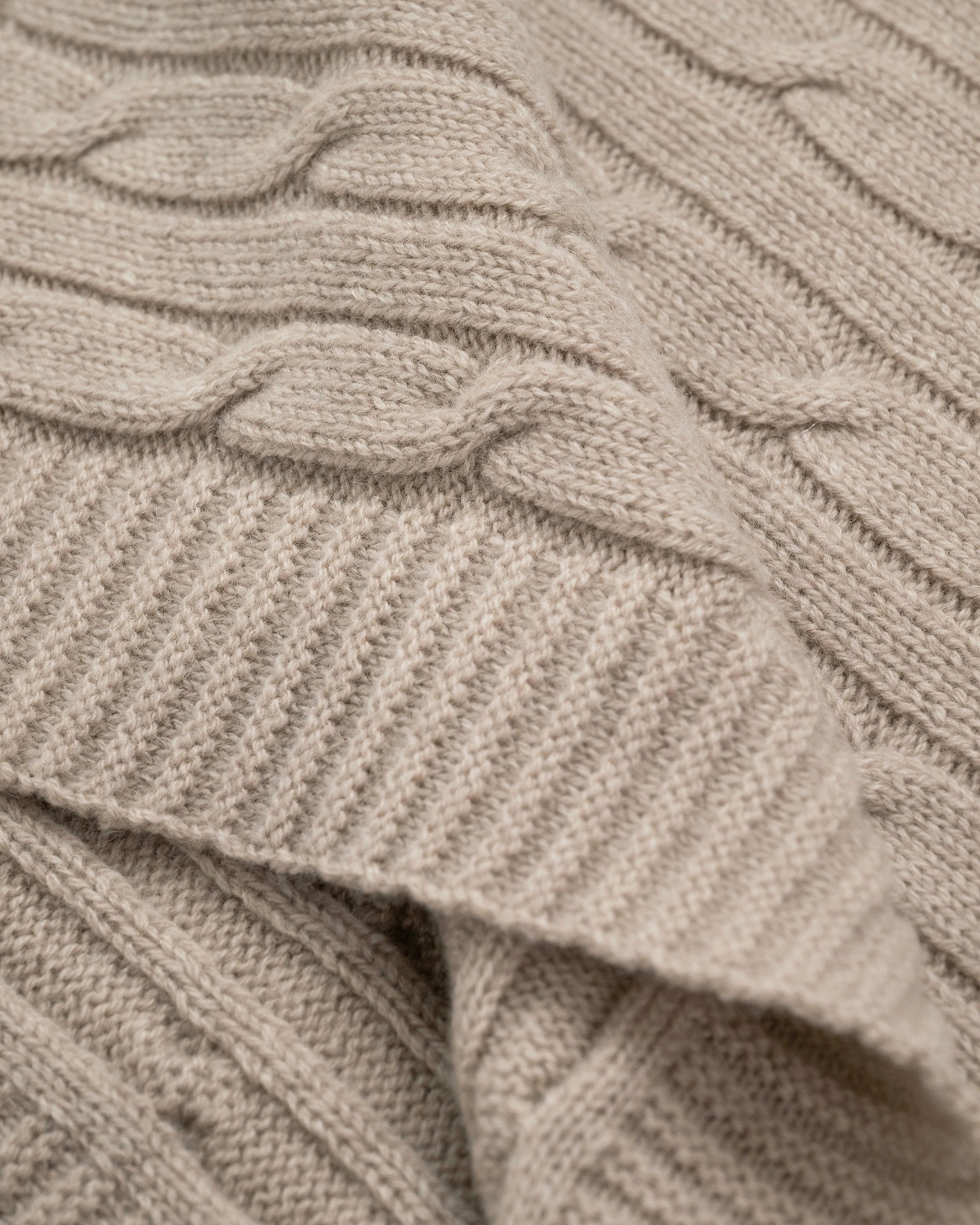 Tressé Cable Throw - Beige Cashmere