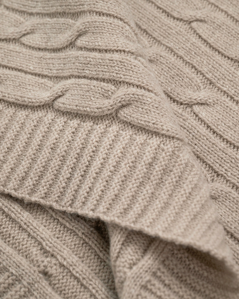 Tressé Cable Throw - Beige Cashmere