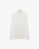 Pleated Turtleneck - White
