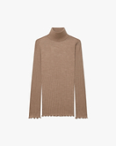 Pull Col Roulé Plissé - Camel