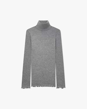 Pleated Turtleneck - Grey