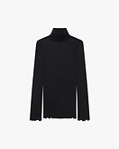 Pull Col Roulé Plissé - Noir