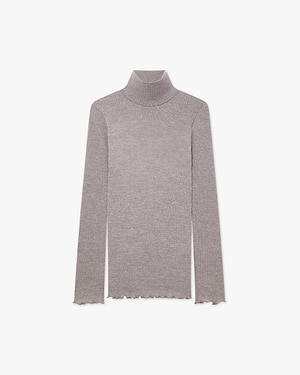 Pleated Turtleneck - Walnut