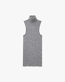 Turtleneck Pleated Tank Top - Grey