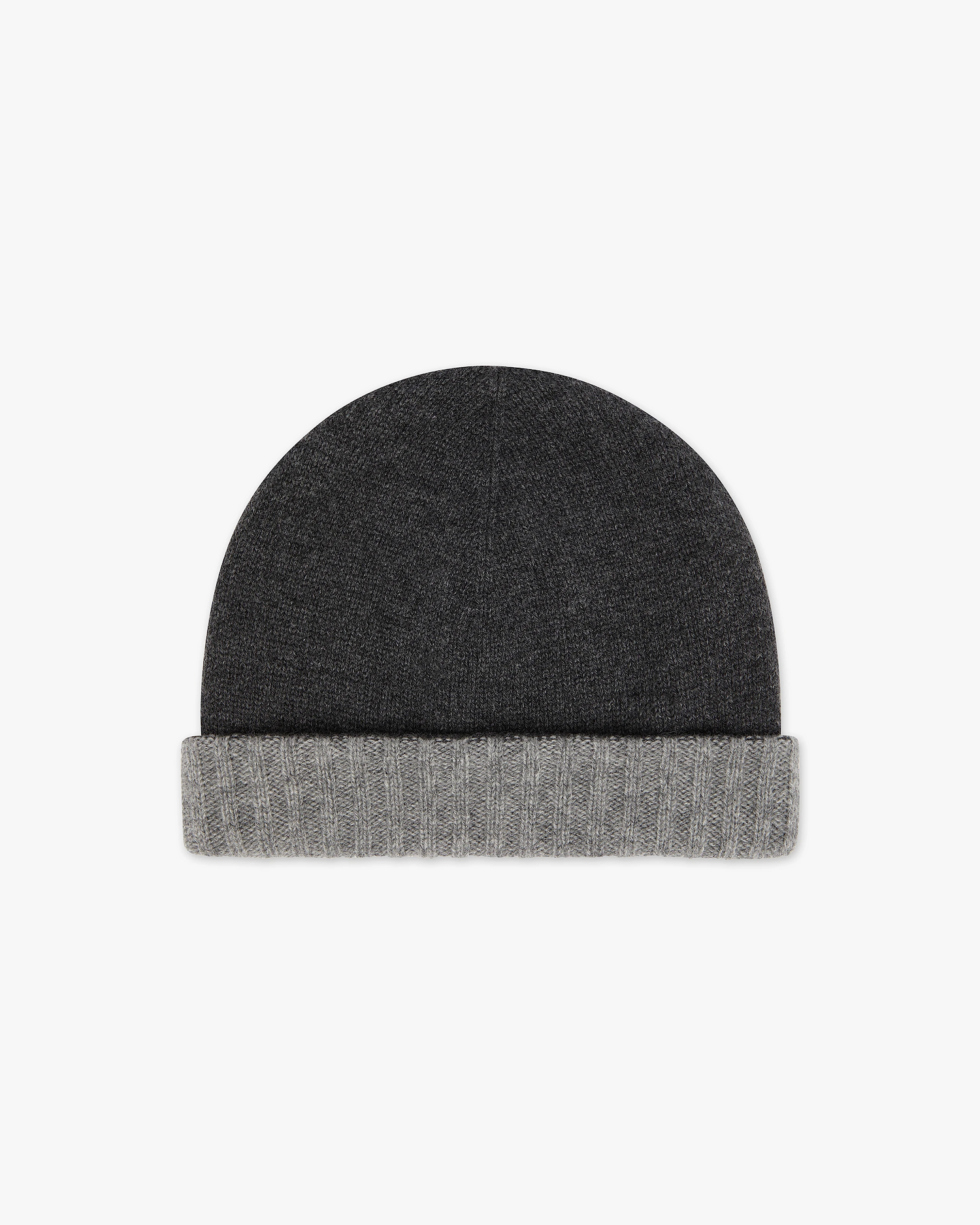 Two-Tone Beanie - Charcoal Cashmere