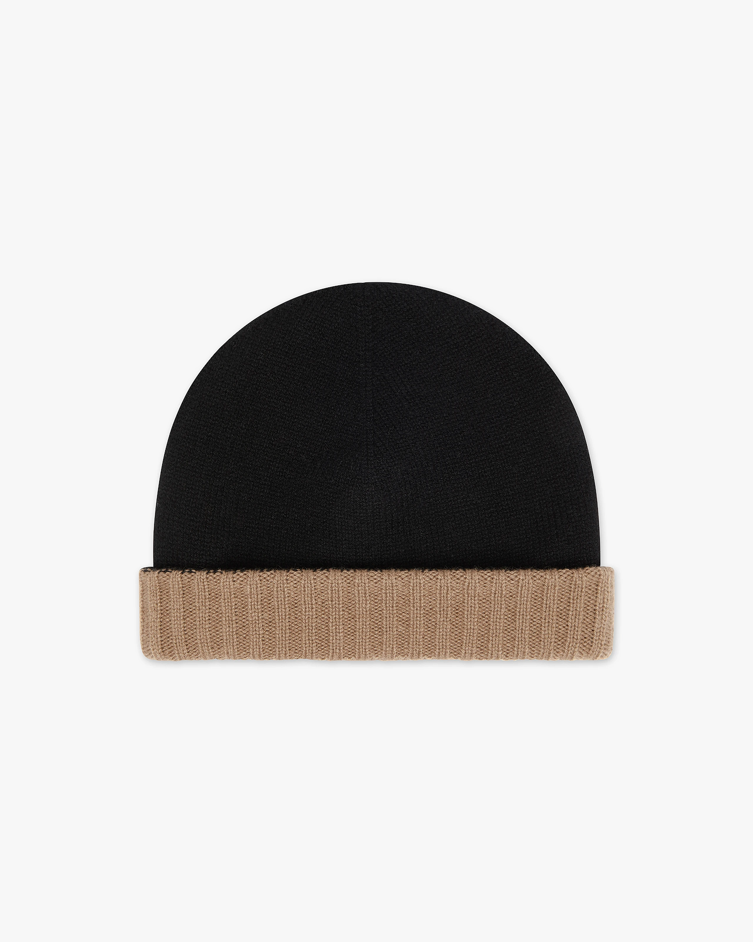 Two-Tone Beanie - Black Cashmere