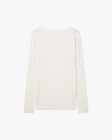 Ultralight Boat Neck Top - White Modal / Cashmere
