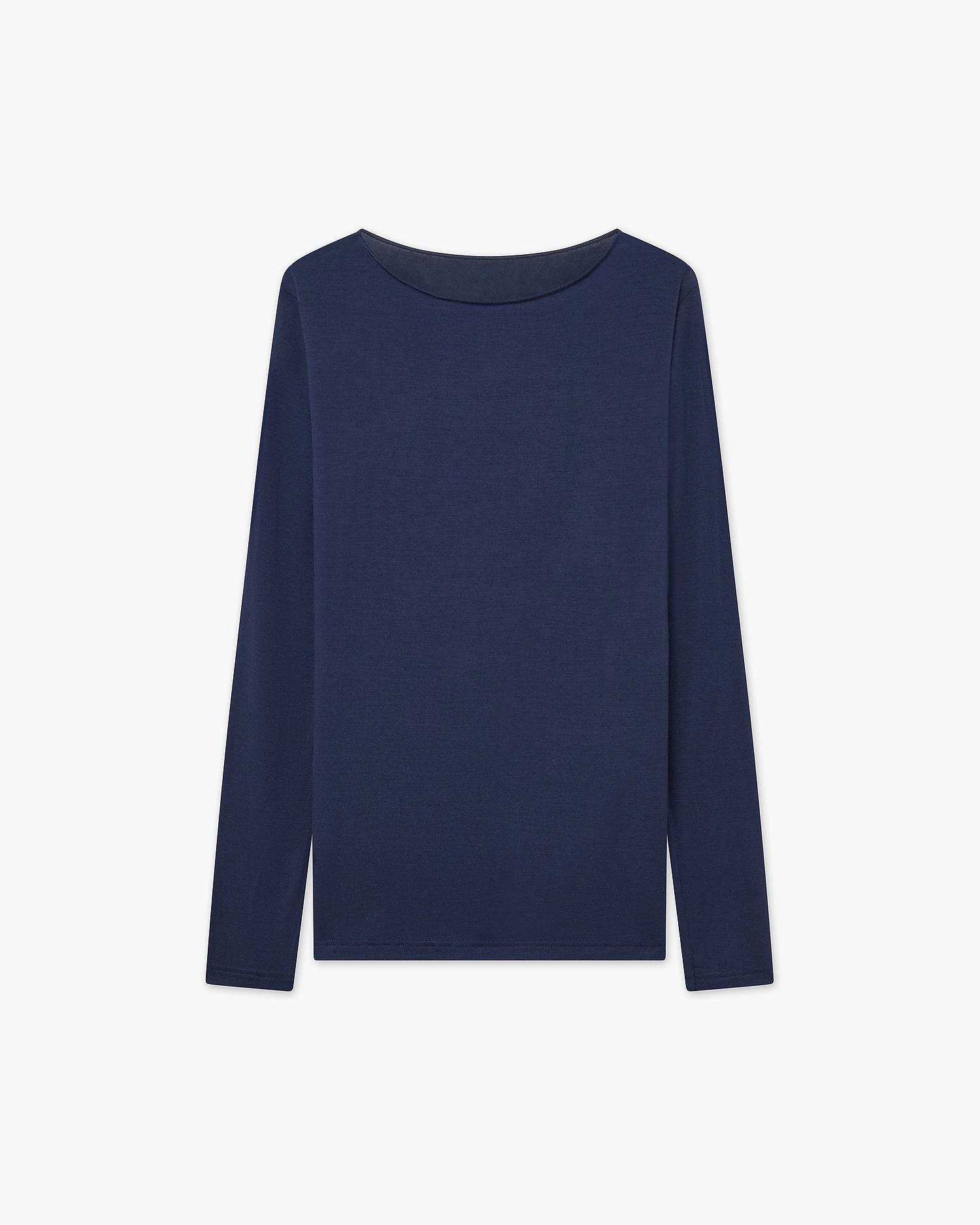 Ultralight Boat Neck Top - Blue Modal / Cashmere